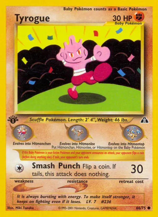 Tyrogue 66 Neo Discovery Pokesingles