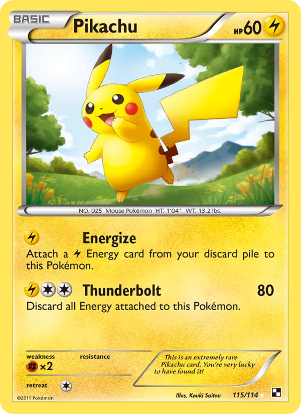 Pikachu 115 Black & White Pokesingles