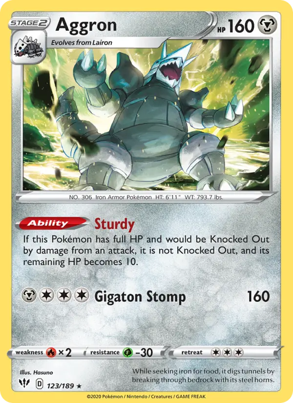 Aggron 123 Darkness Ablaze Pokesingles