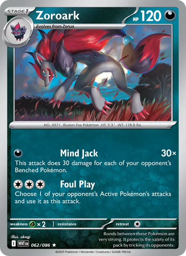 Zoroark 62 White Flare Pokesingles