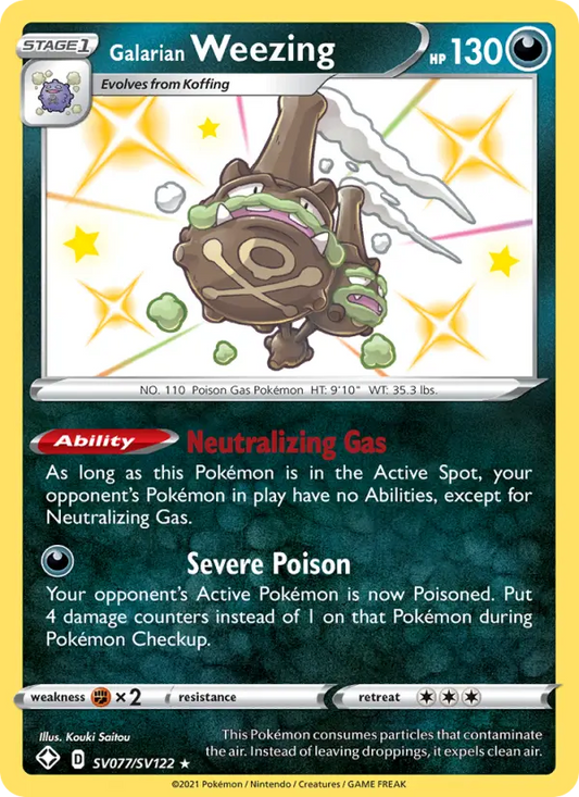Galarian Weezing SV077 Shining Fates Pokesingles
