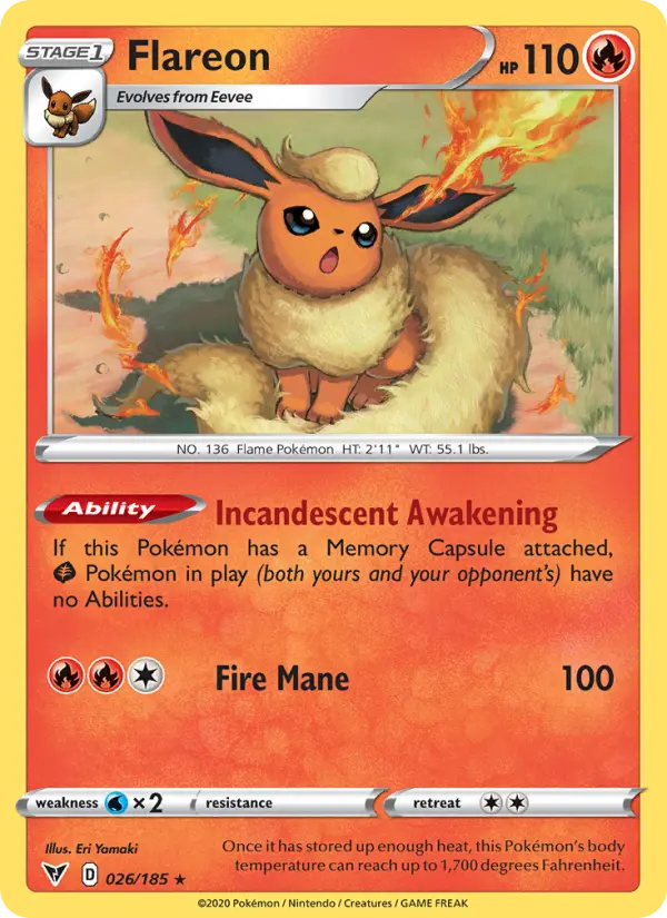 Flareon 26 Vivid Voltage Pokesingles