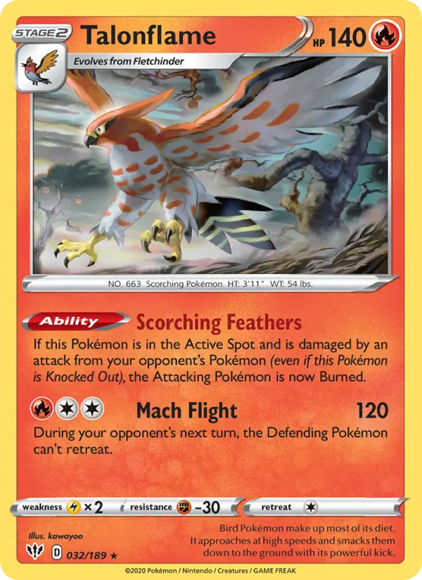 Talonflame 32 Darkness Ablaze Pokesingles