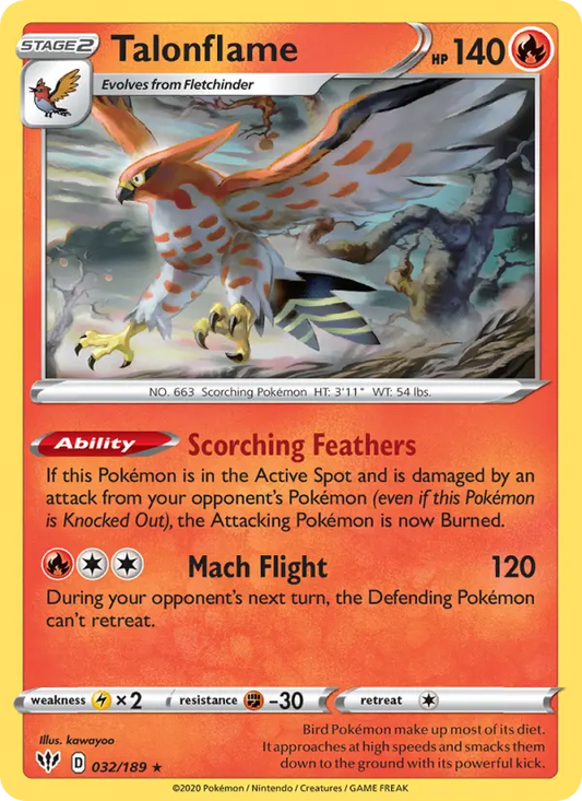 Talonflame 32 Darkness Ablaze Pokesingles
