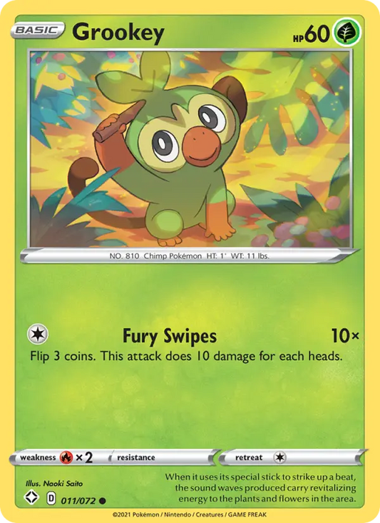Grookey 11 Shining Fates Pokesingles