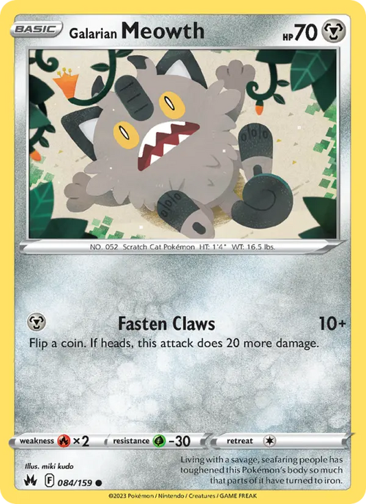 Galarian Meowth 84 Crown Zenith Pokesingles