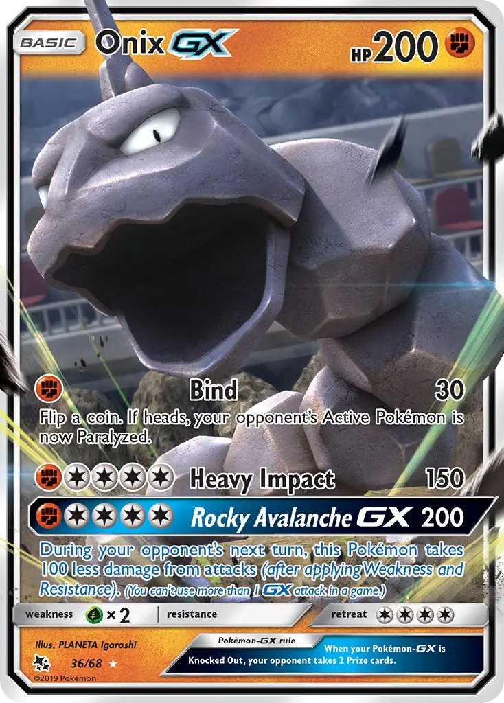 Onix GX 36 Hidden Fates Pokesingles