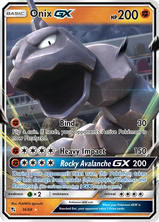 Onix GX 36 Hidden Fates Pokesingles