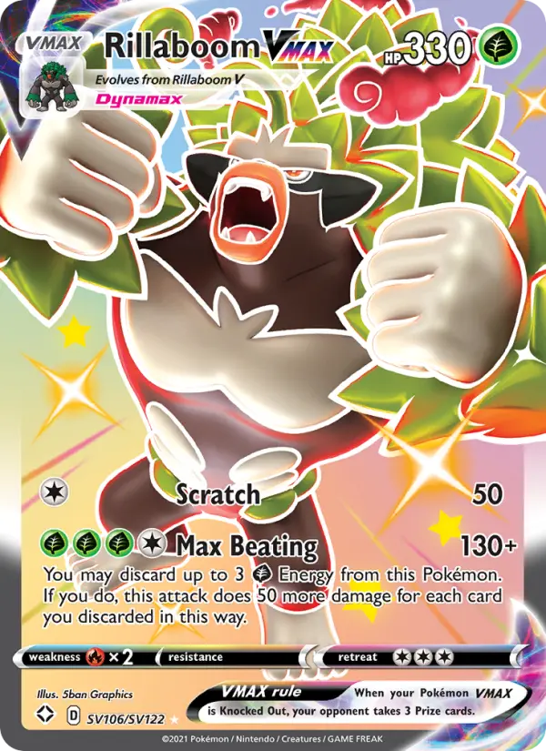 Rillaboom VMAX SV106 Shining Fates Pokesingles