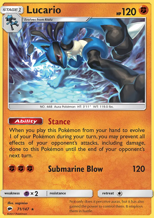 Lucario 71 Burning Shadows Pokesingles