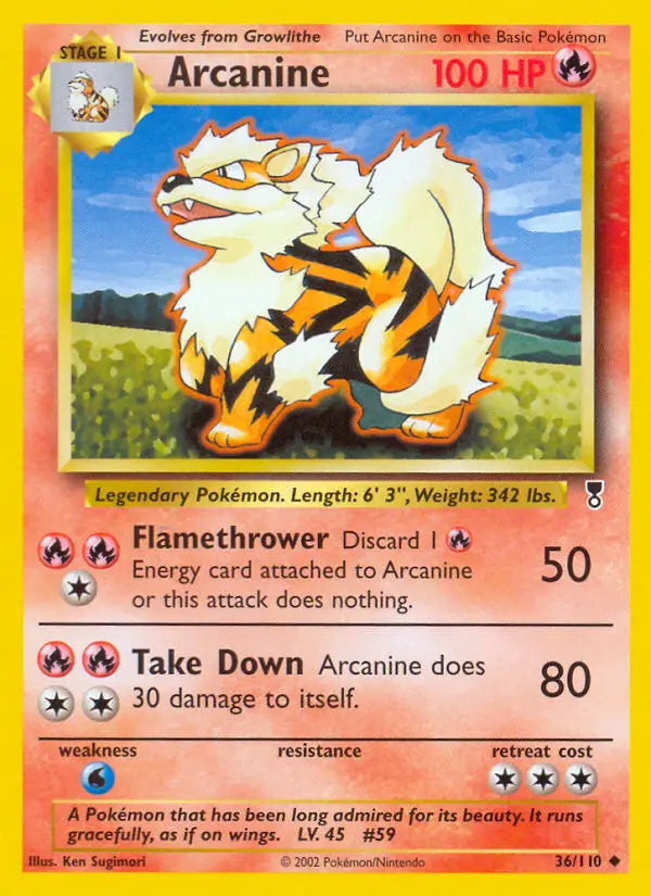 Arcanine 36 Legendary Collection Pokesingles