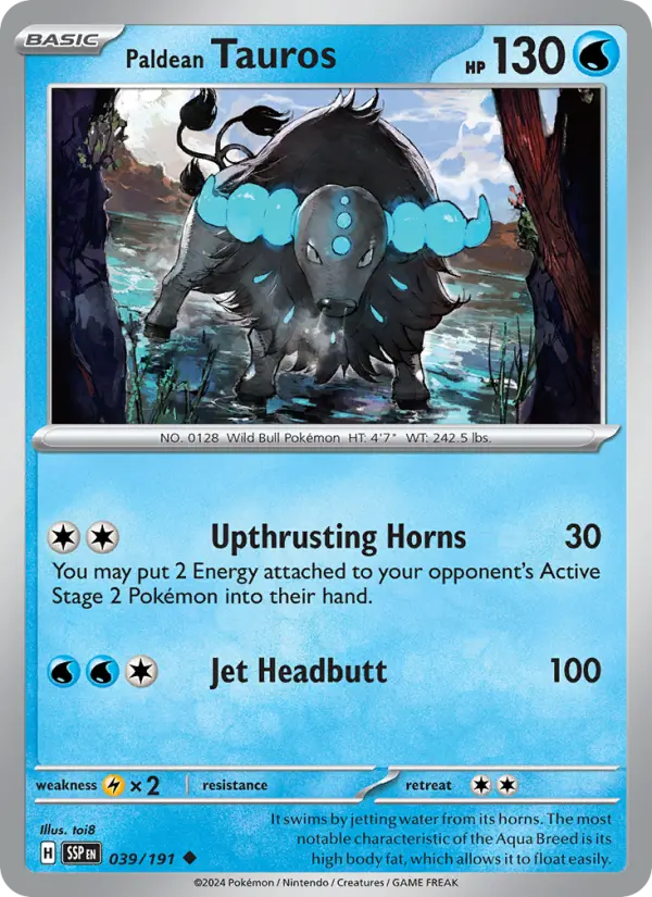 Paldean Tauros 39 Surging Sparks Pokesingles