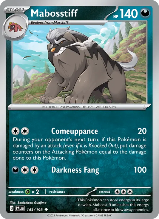 Mabosstiff 143 Paldea Evolved Pokesingles
