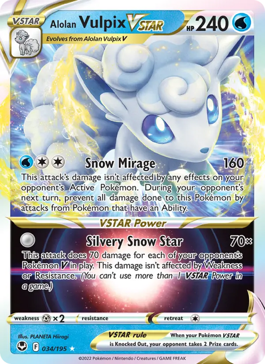 Alolan Vulpix VSTAR 34 Silver Tempest Pokesingles