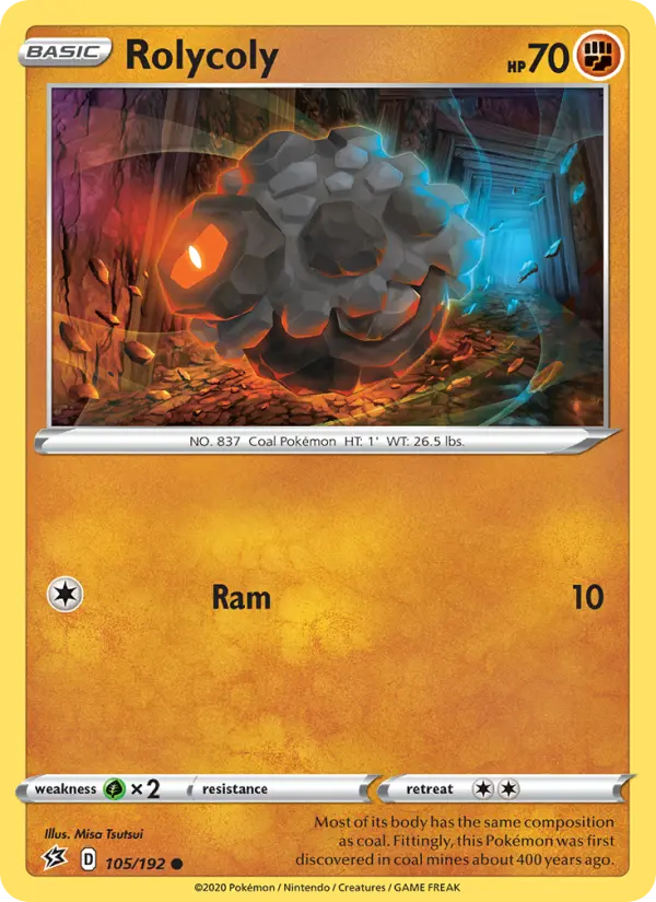 Rolycoly 105 Rebel Clash Pokesingles
