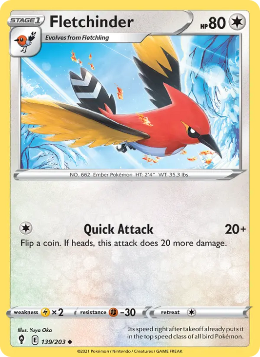 Fletchinder 139 Evolving Skies Pokesingles