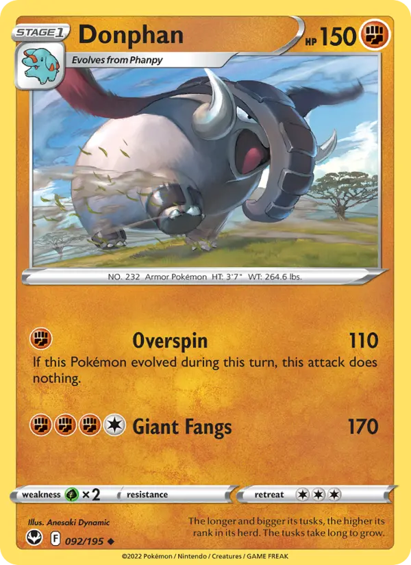 Donphan 92 Silver Tempest Pokesingles