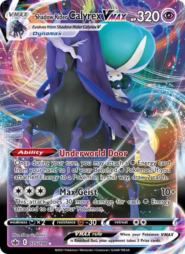 Shadow Rider Calyrex VMAX 75 Chilling Reign Pokesingles