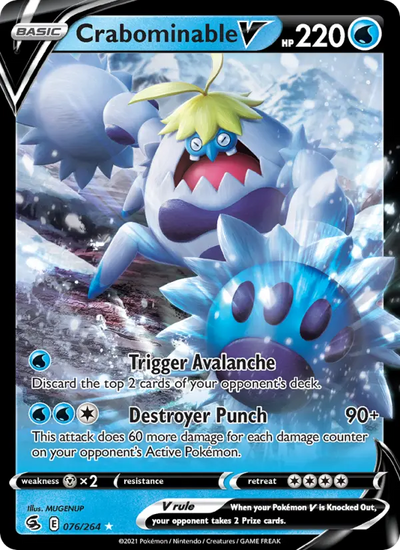 Crabominable V 76 Fusion Strike Pokesingles