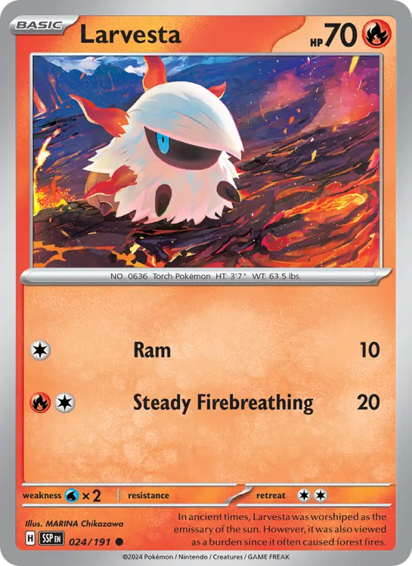 Larvesta 24 Surging Sparks Pokesingles