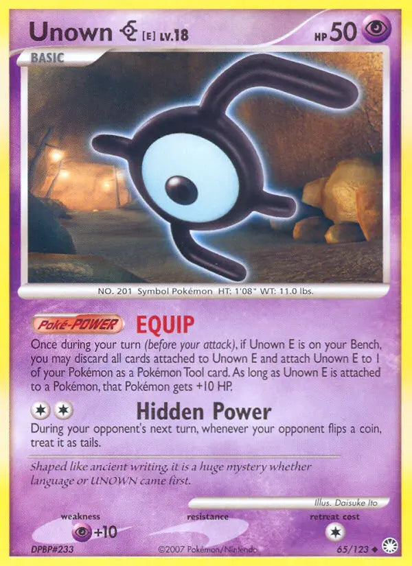Unown E 65 Mysterious Treasures Pokesingles