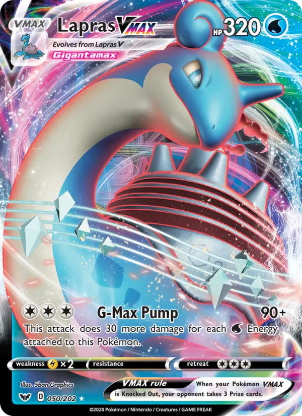 Lapras VMAX 50 Sword & Shield Pokesingles