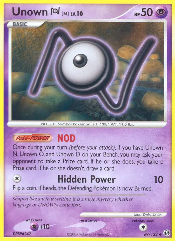Unown N 69 Secret Wonders Pokesingles