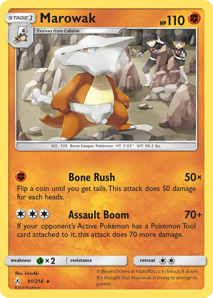 Marowak 91 Unbroken Bonds Pokesingles