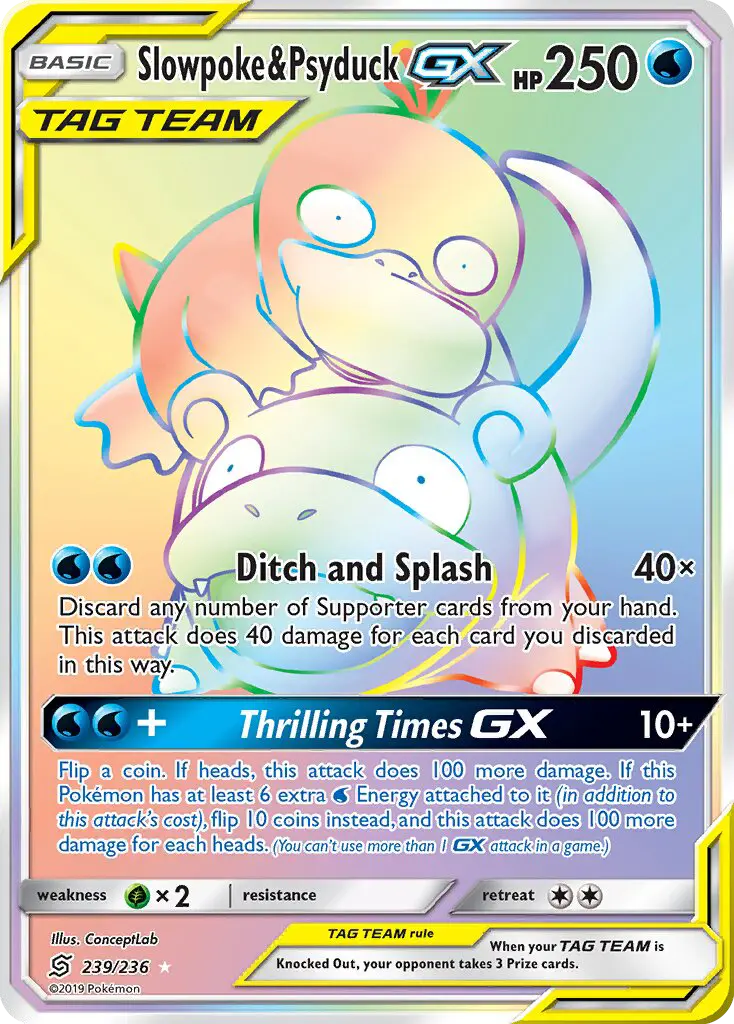 Slowpoke & Psyduck GX 239 Unified Minds Pokesingles