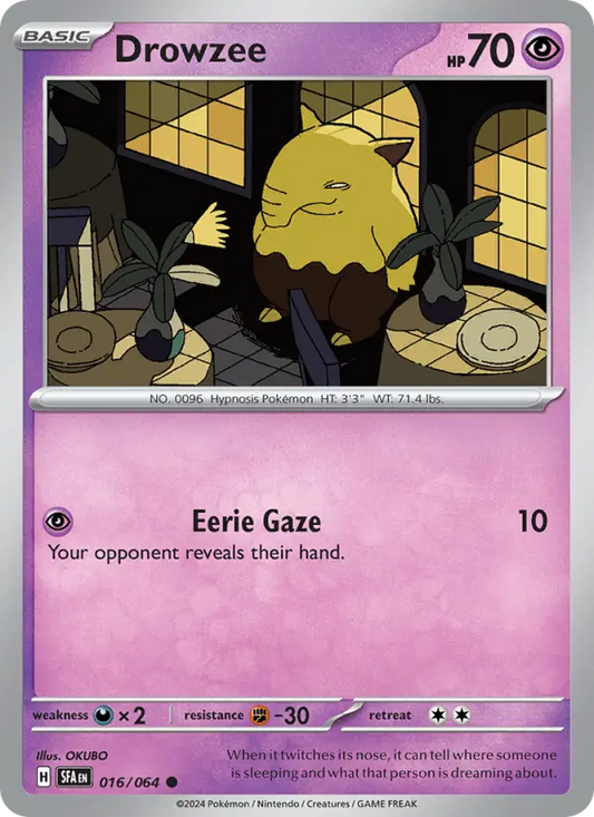 Drowzee 16 Shrouded Fable Pokesingles
