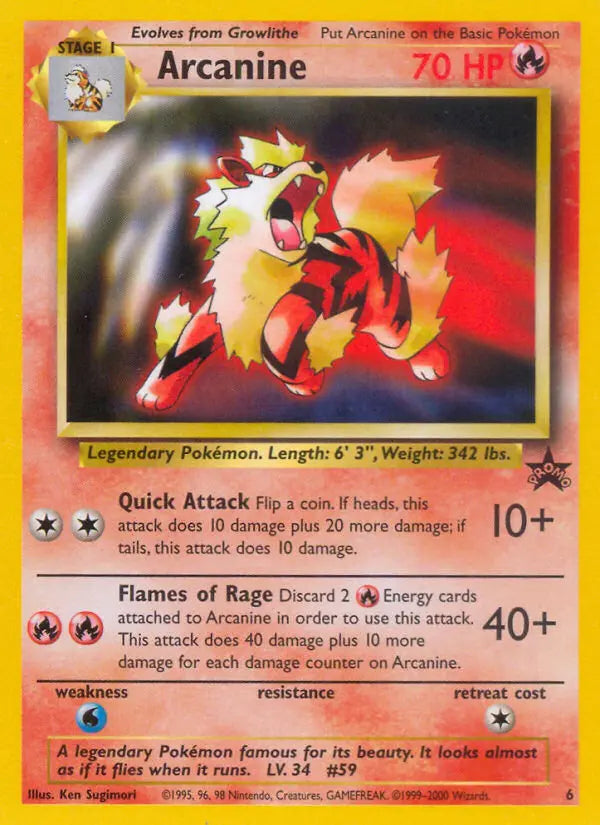 Arcanine 6 Wizards Black Star Promos Pokesingles