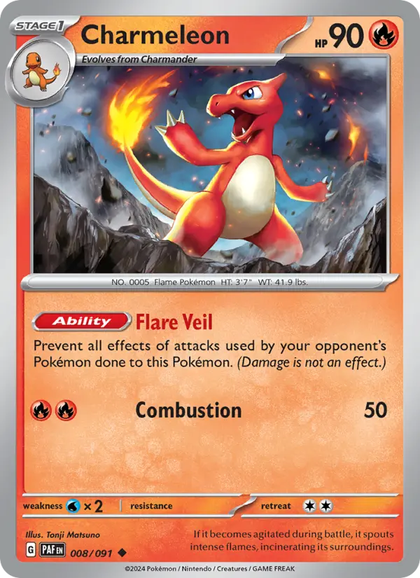 Charmeleon 8 Paldean Fates Pokesingles