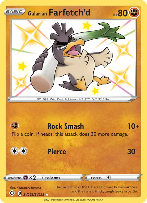 Galarian Farfetch'd SV063 Shining Fates Pokesingles