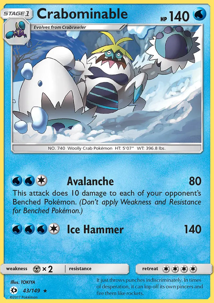 Crabominable 43 Sun & Moon Pokesingles