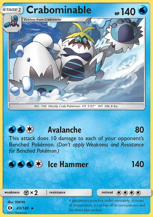 Crabominable 43 Sun & Moon Pokesingles