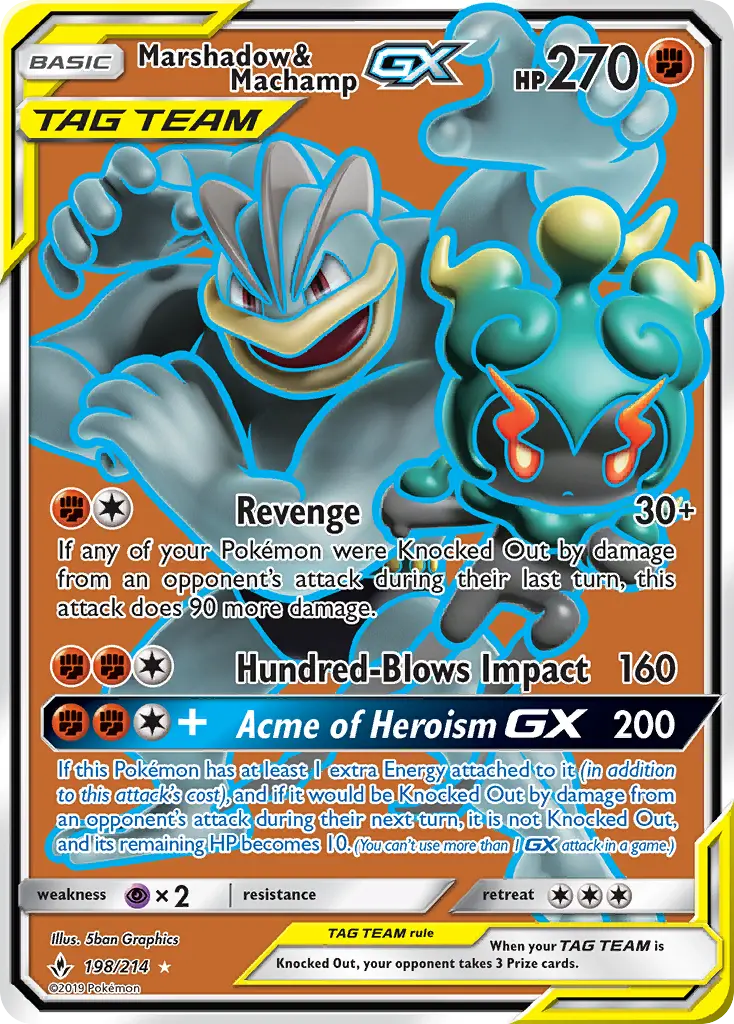 Marshadow & Machamp GX 198 Unbroken Bonds Pokesingles