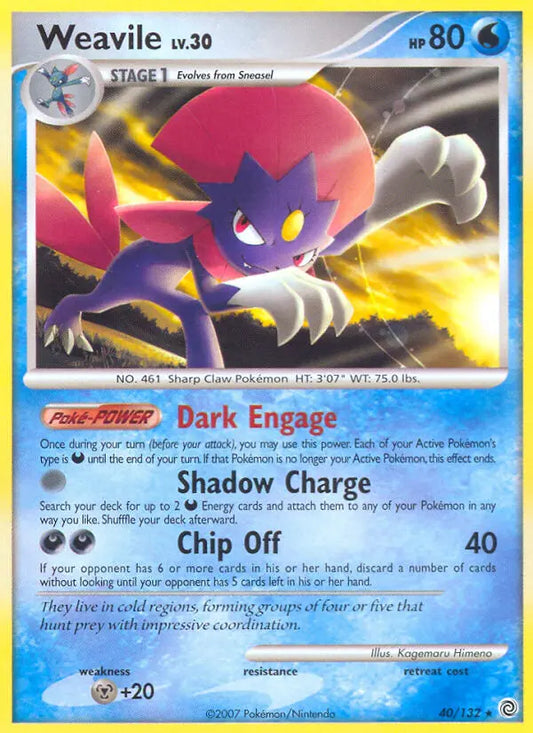 Weavile 40 Secret Wonders Pokesingles