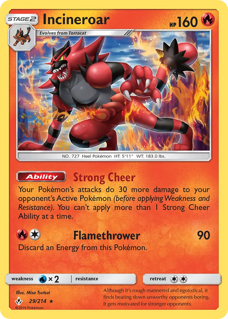 Incineroar 29 Unbroken Bonds Pokesingles