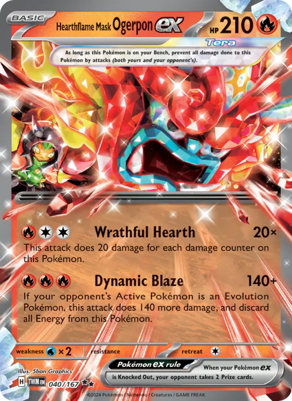 Hearthflame Mask Ogerpon ex 40 Twilight Masquerade Pokesingles
