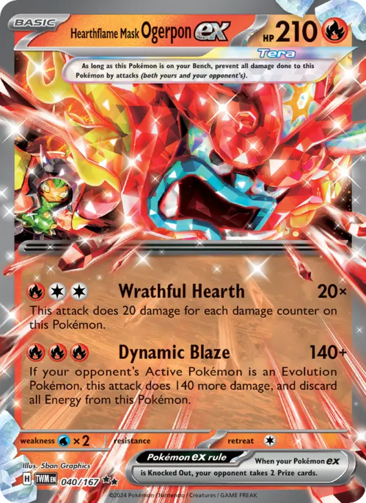 Hearthflame Mask Ogerpon ex 40 Twilight Masquerade Pokesingles
