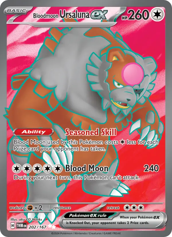 Bloodmoon Ursaluna ex 202 Twilight Masquerade Pokesingles