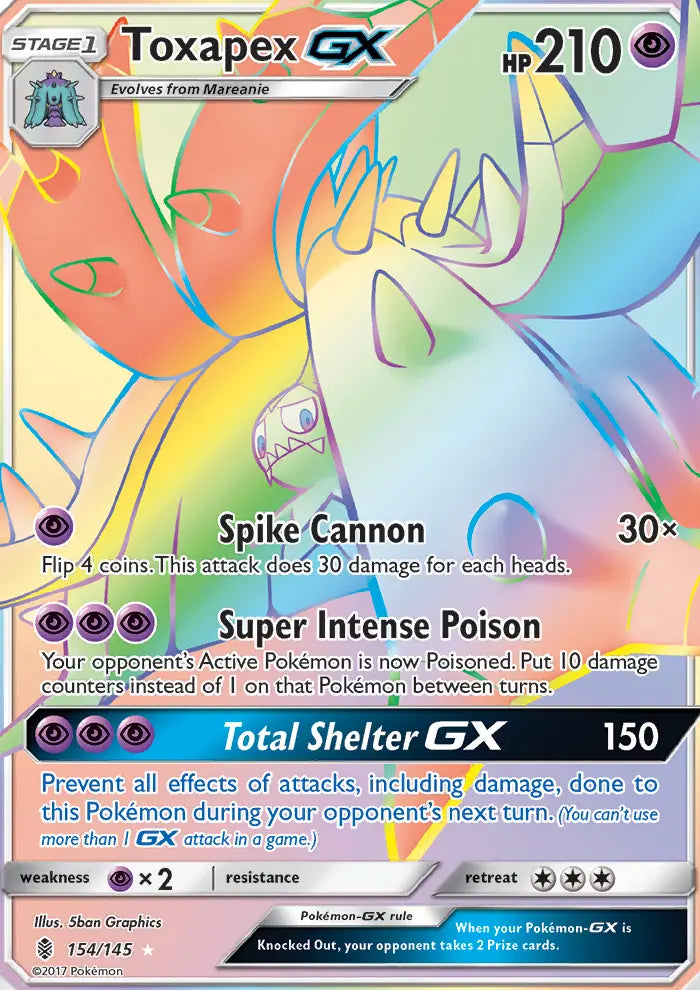Toxapex GX 154 Guardians Rising Pokesingles