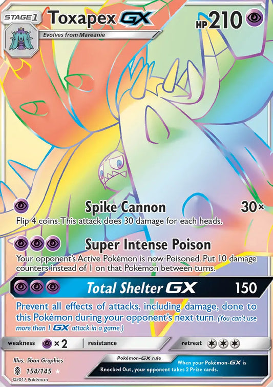 Toxapex GX 154 Guardians Rising Pokesingles