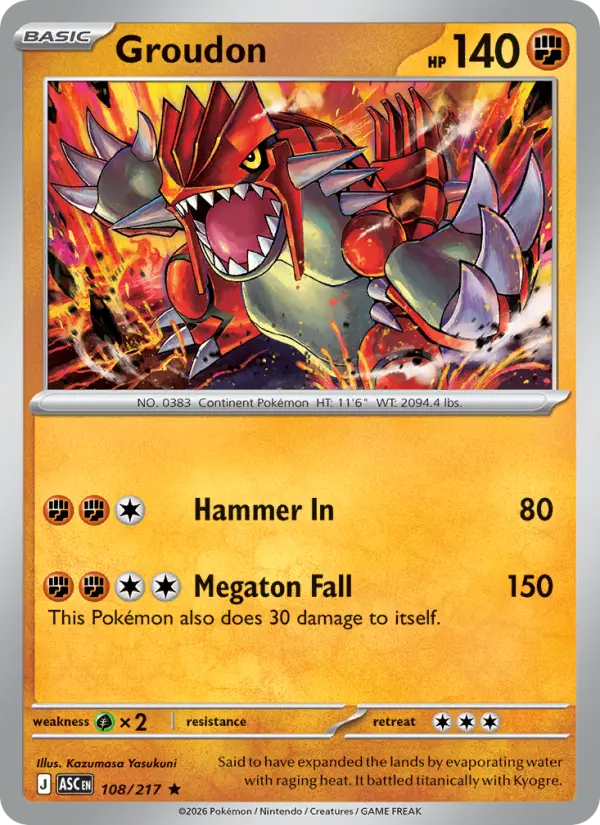 Groudon 108 Ascended Heroes Pokesingles