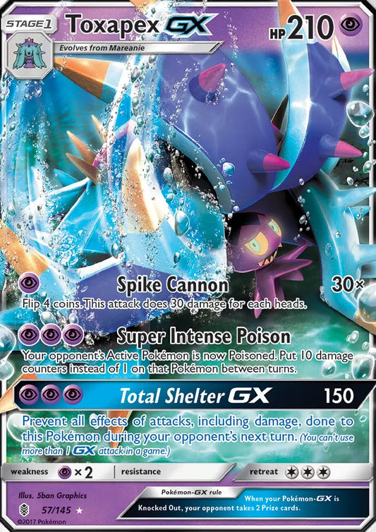 Toxapex GX 57 Guardians Rising Pokesingles
