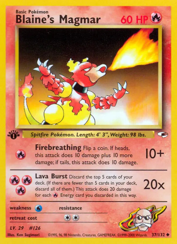 Blaine's Magmar 37 Gym Heroes Pokesingles