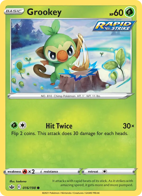Grookey 16 Chilling Reign Pokesingles