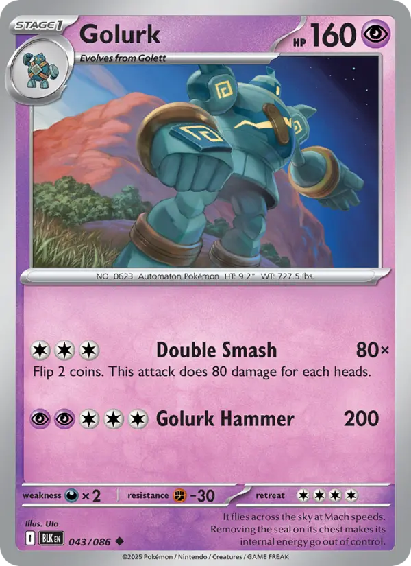 Golurk 43 Black Bolt Pokesingles