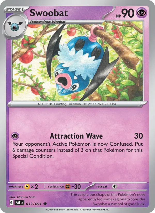 Swoobat 33 Paldean Fates Pokesingles