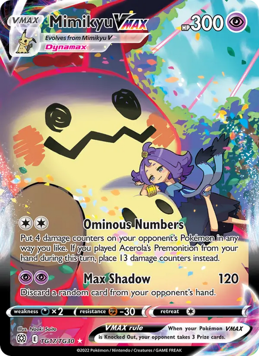 Mimikyu VMAX TG17 Brilliant Stars Pokesingles
